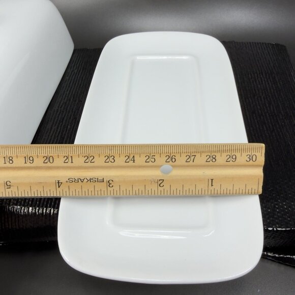 Dash of That White Porcelain Covered Butter Dish Knob Handle Butter Keeper Dish - Picture 2 of 10